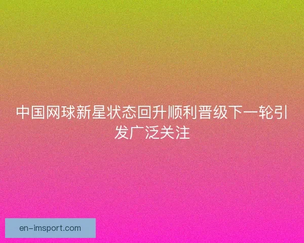 中国网球新星状态回升顺利晋级下一轮引发广泛关注